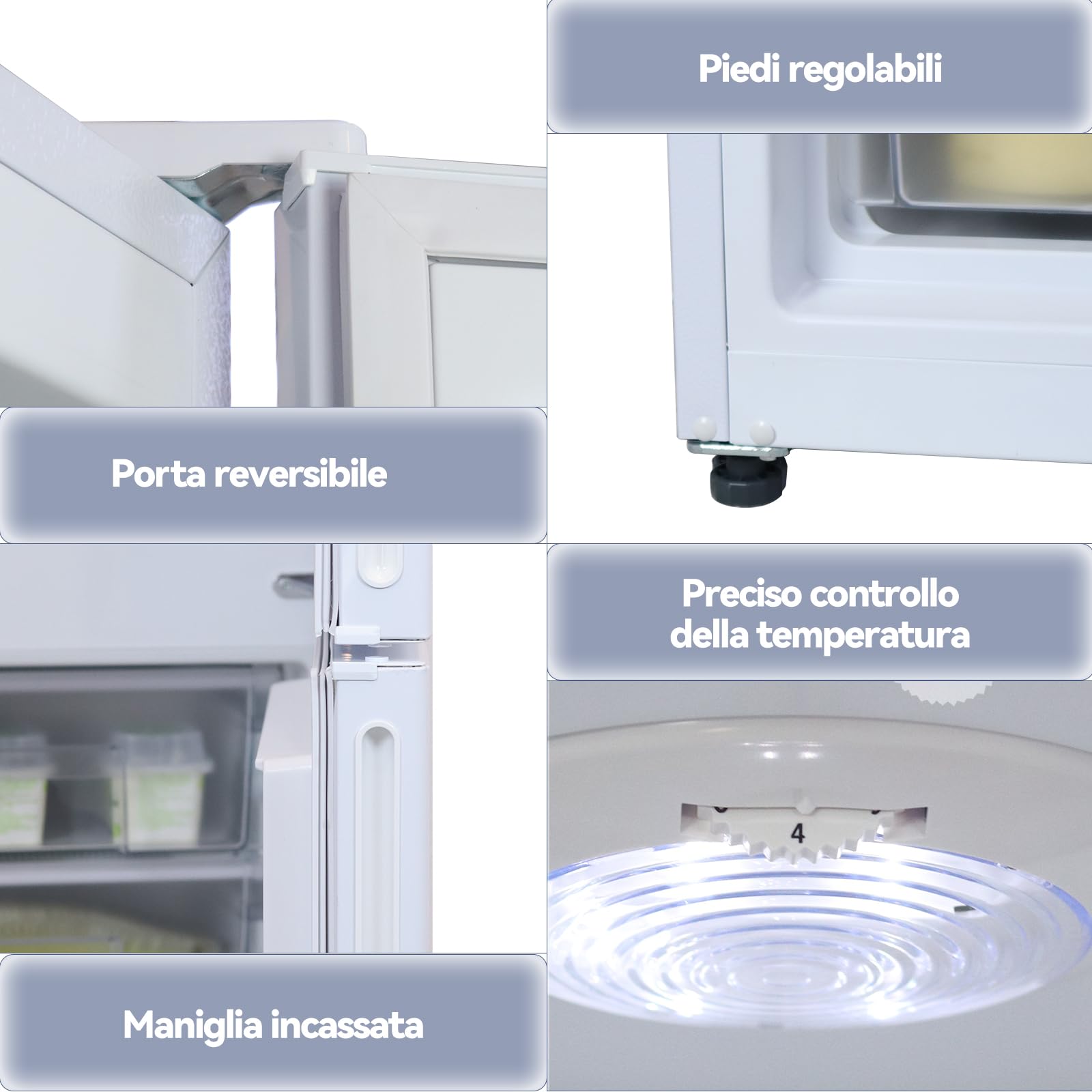 magictec Frigorifero a libera installazione con congelatore | 266 litri (192 l/74 l) | Combinazione frigorifero-congelatore | Low-frost | Illuminazione a LED | Bianco