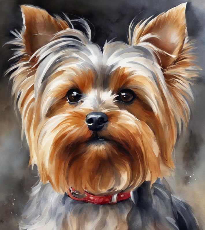 ZMHZMY Paint by Numbers for Adults Yorkshire Terrier Painting by Number for Adults DIY Digital Painting for Beginners Wall Decor Drawing Art Decor,40x50cm No Frame