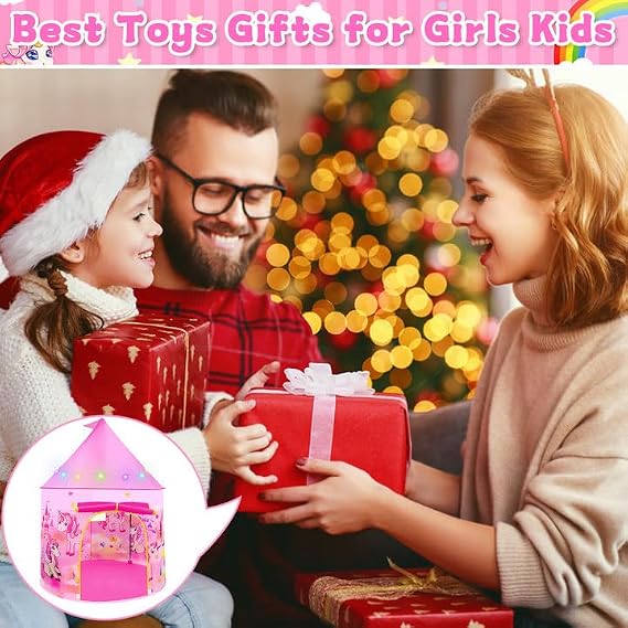Girls Toys Pop Up Kids Tent Unicorn Birthday Presents Gift for Girl Age 3-7