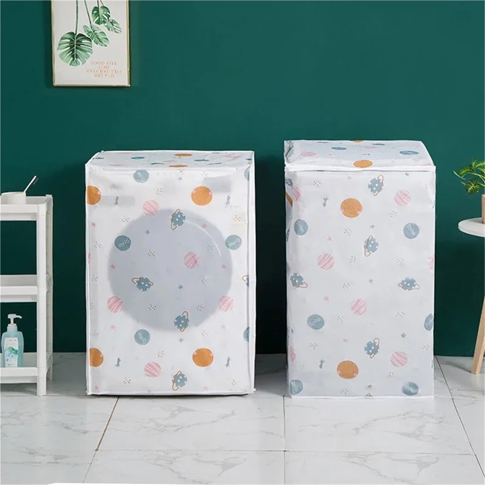 2 pezzi PEVA copertura for protezione solare for lavatrice custodia impermeabile giacca protettiva for parte anteriore superiore aperta per Interno(Front cover A)