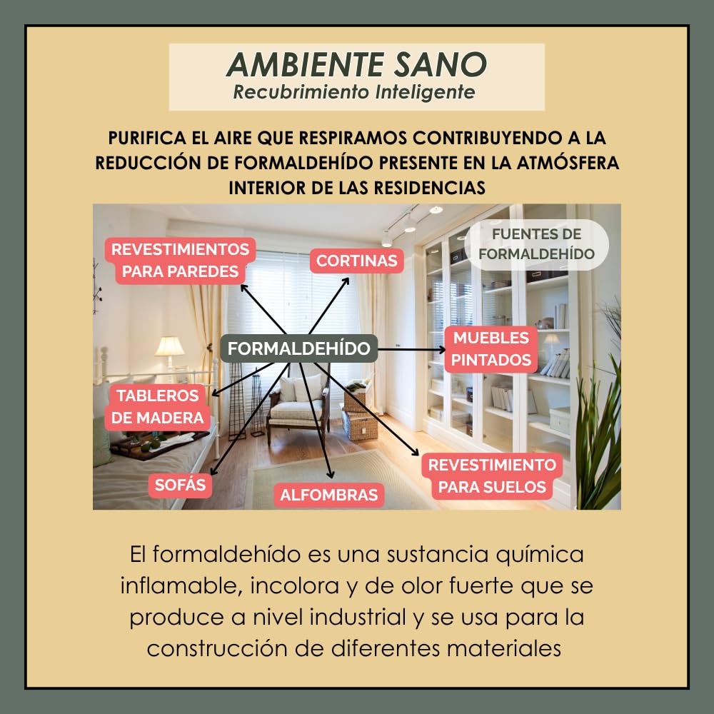 Ambiente Sano. Pintura interior blanca que purifica el aire que respiramos reduciendo la presencia de formaldehído. 14 Lt.