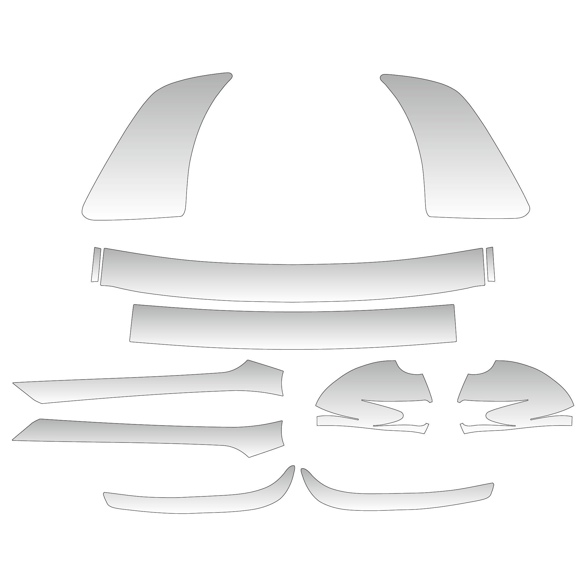 PPF Vinyl / Vinyl Protector / Pre-Cut PPF STAR SAM Car Szablony Kompatybilny z Porsche 911 2012 GT3 RS (boki)