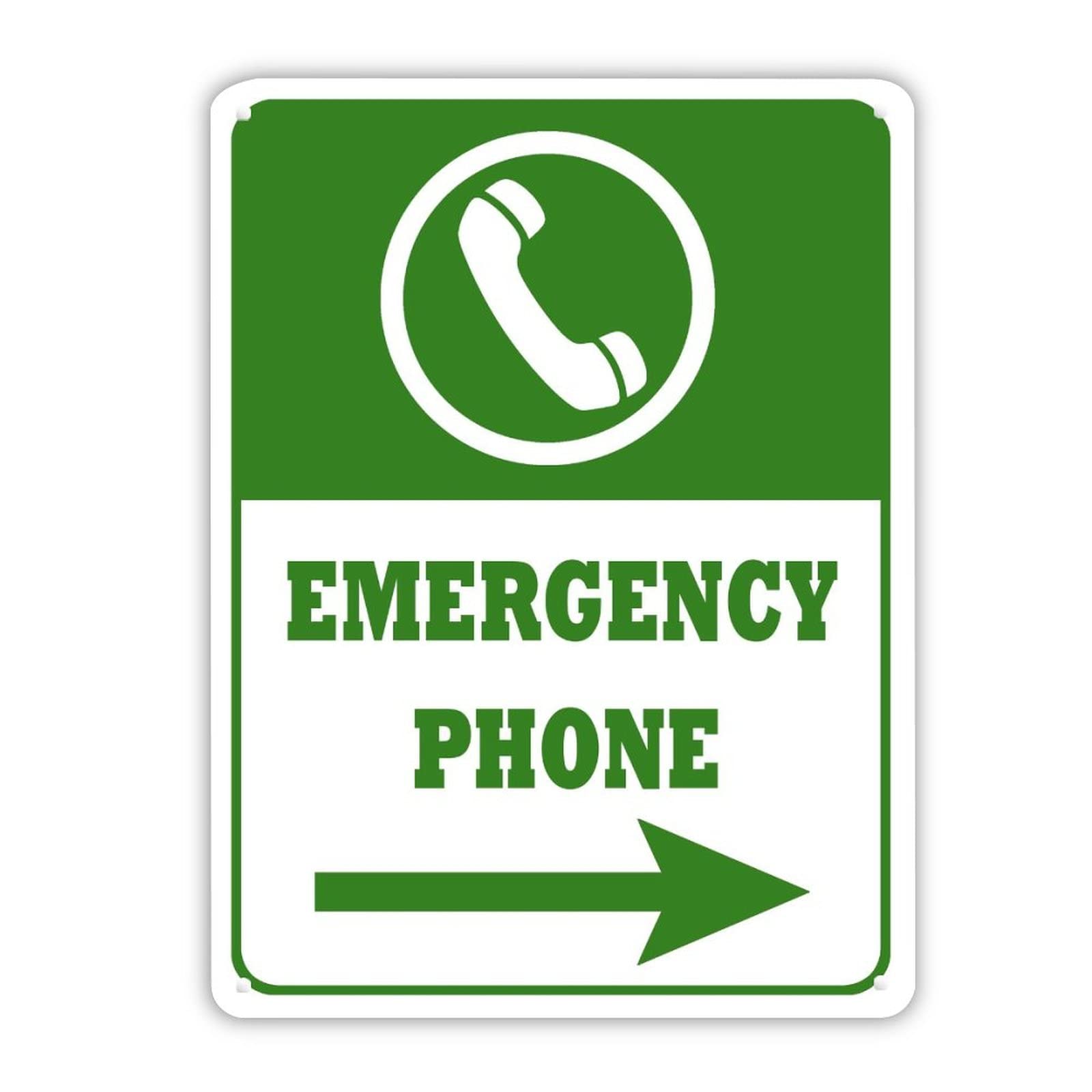 Panneau téléphone d'urgence signalisation de rue aluminium 40x30 cm