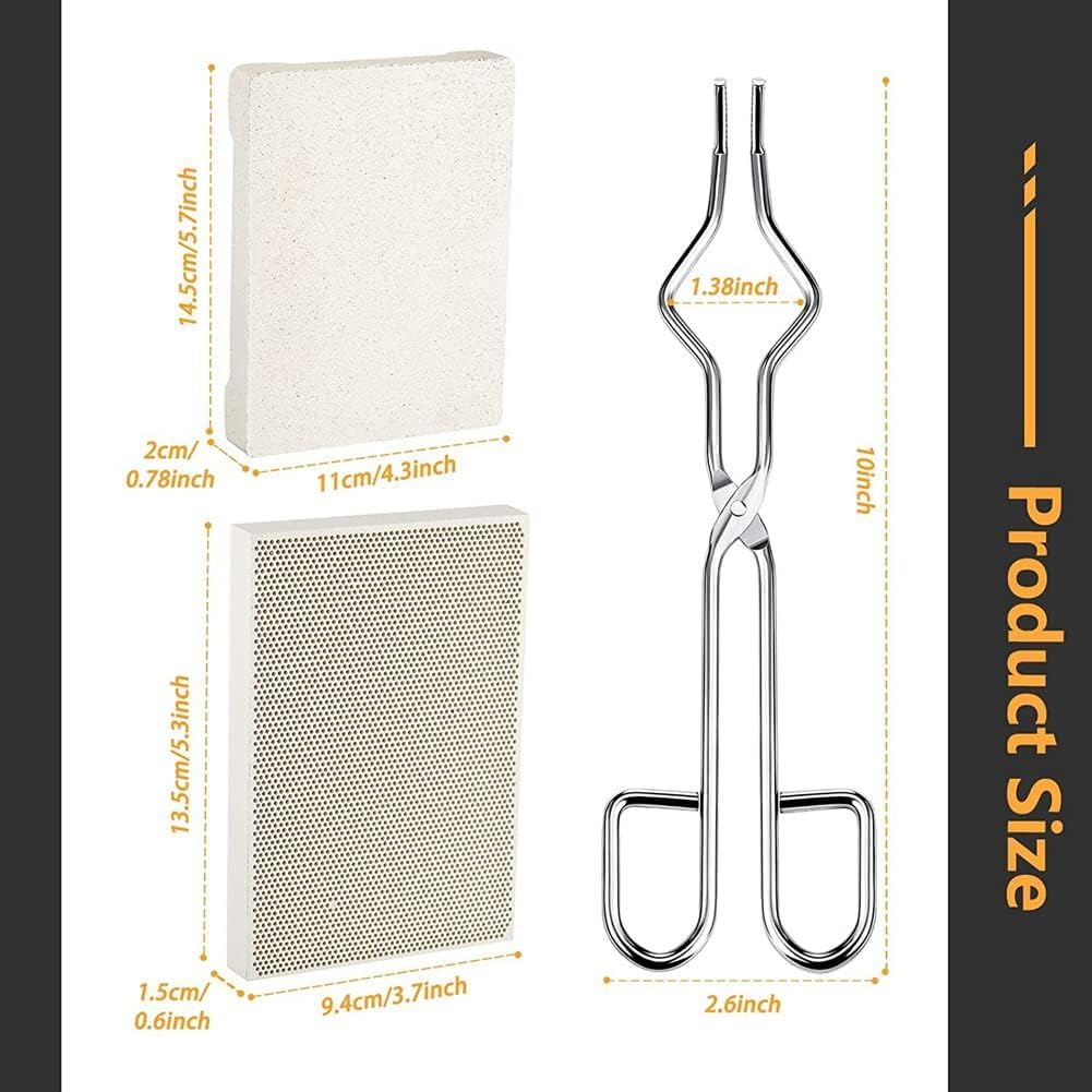 Kit de 9 piezas de fundición de antorcha con juego de crisol, moldes de lingote, crisol de cuarzo, barra de agitación, pinzas de fusión para metal, oro, plata y cobre