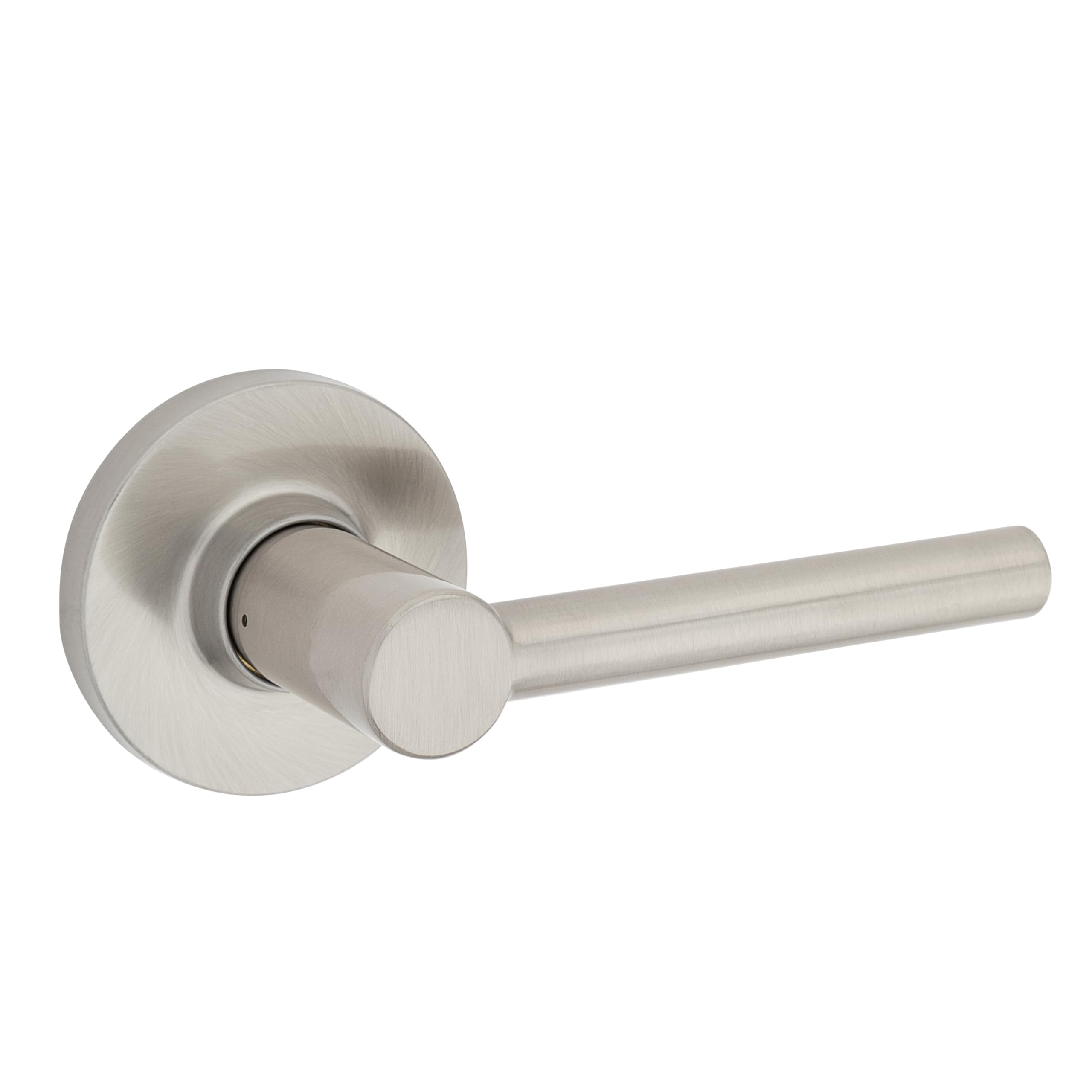 Safe Lock - Reminy Lever, Passage for Closet or Hallway Doors, Satin Nickel Finish