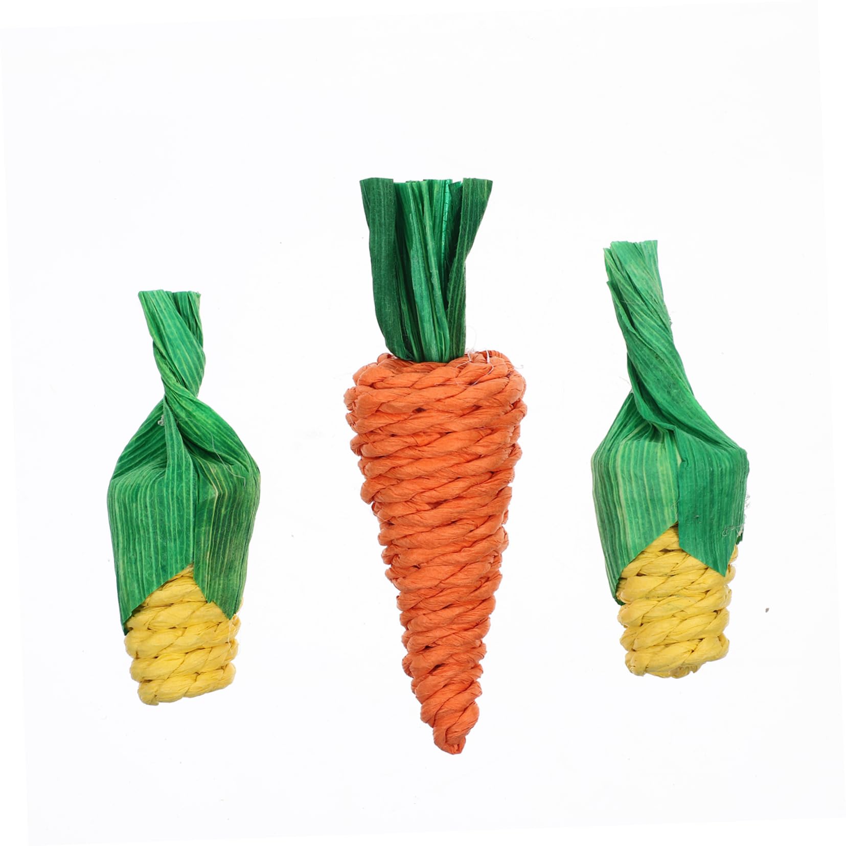 Happyyami 1juego Juguetes Masticables para Conejos y Roedores Cama De Tejida Incluye Cama Mazorcas Zanahoria para Hámsters y Cobayas