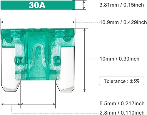 Miniatura 7 de Chanzon 10 Uds. 7.5A de perfil bajo Mini Micro Blade Fusible 7.5 Amp 32V Fusibles de soplado rápido para automóvil, camión, vehículo SUV