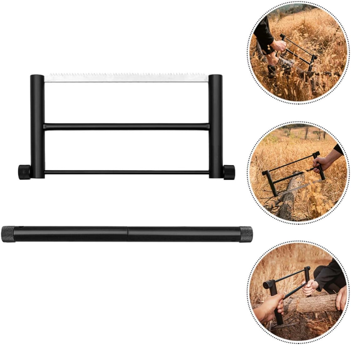 Toddmomy Portable Folding Bow Saw for Outdoor Activity, Multipurpose Manual Camp Saw Foldable and Detachable Design, Sturdy Aluminium Alloy Construction for Hiking and Camping
