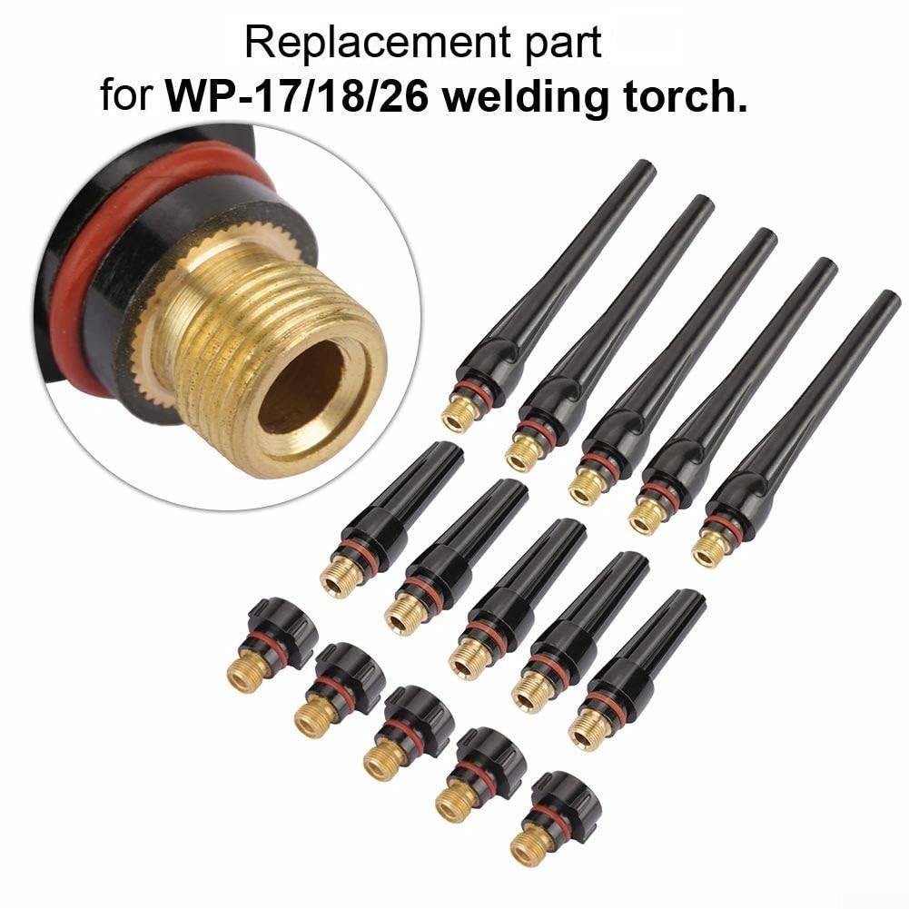 15PCS TIG Back Cap Torch Kit per WP-17 WP-18 WP-26 tra cui modelli 57Y02 57Y03 57Y04 costruzione in metallo plastica per attività di saldatura industriale