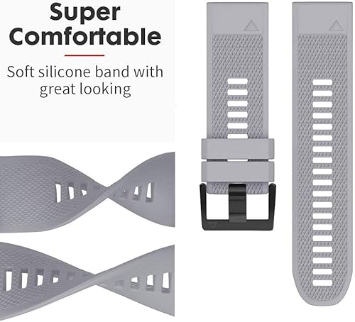Vista 78 de NotoCity Compatible Fenix Band 26mm Width Soft Silicone Watch Strap for Fenix 5X Plus, 6X, 6X Pro, 3, 3 HR, Descent MK1, D2 Delta PX, D2 Charlie, 8