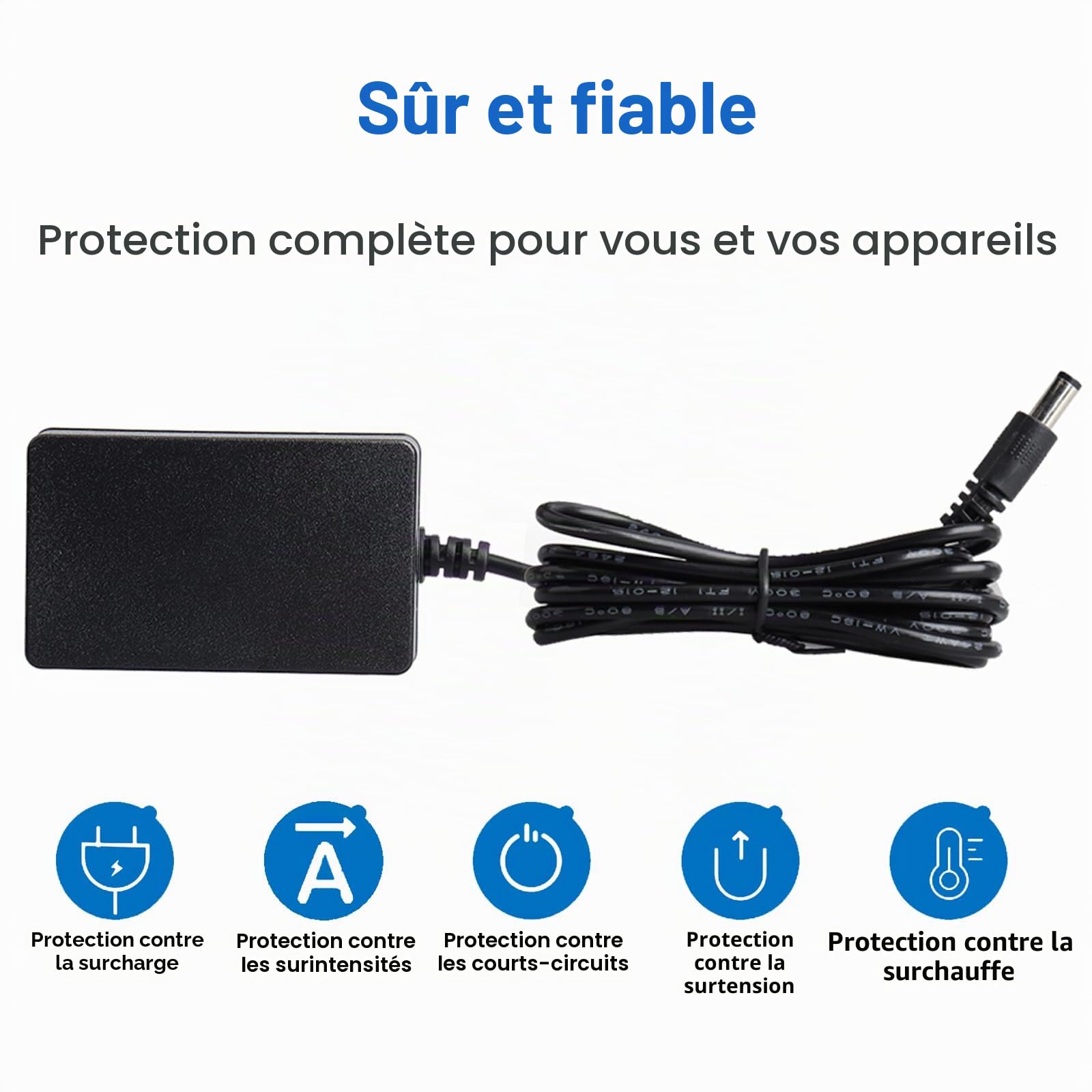 Adaptateur secteur 25,2 V 0,8 A pour Segway Ninebot eKickScooter Zing E8 E10 E12 C8 C10 C15 C20 C2 C2 Pro Trottinette électrique pour enfant Modèle NB-25D2-00D8-US Segway Chargeur de trottinette