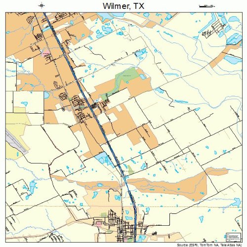 Large Street & Road Map of Wilmer, Texas TX Printed poster size wall atlas of your home town