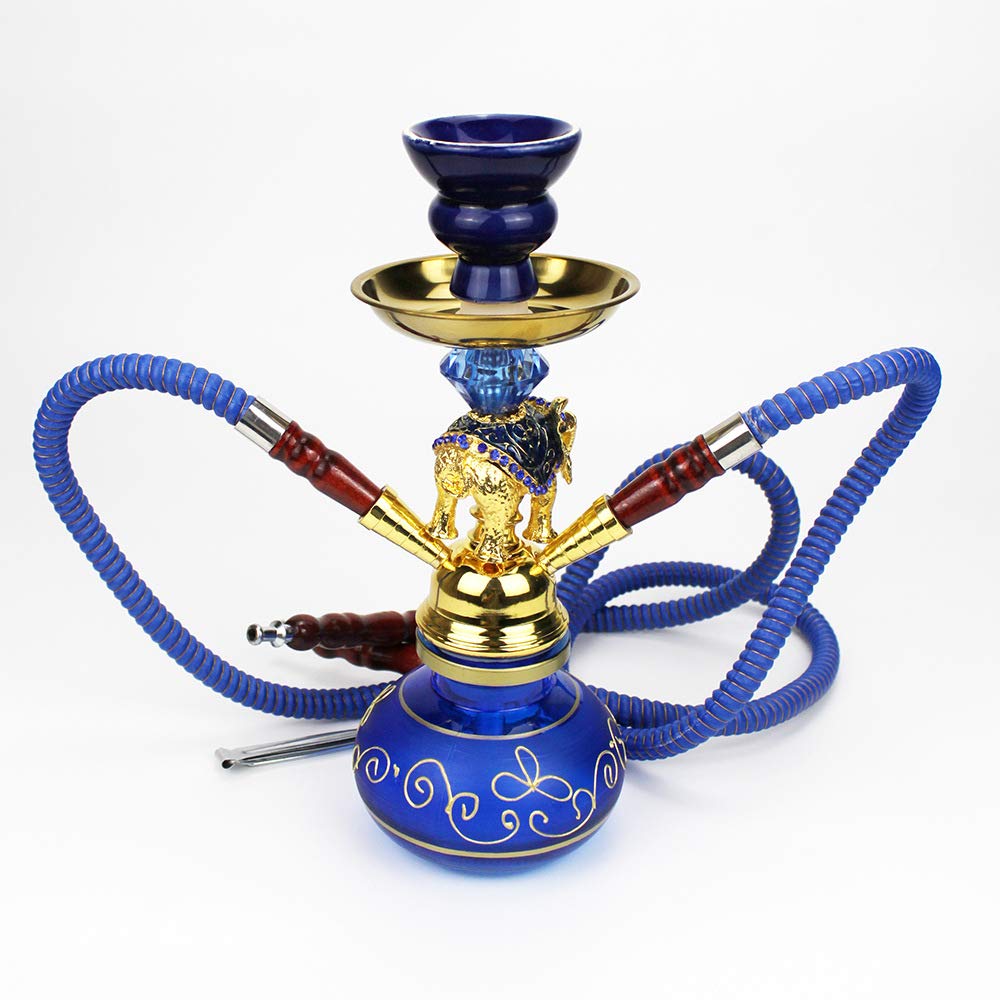 Juego Completo de Cachimba Shisha con Sistema de Control de Calor, Tazón, Manguera de Silicona Lavable, Soporte de Cenicero Cuerpo de Vidrio Juego Completo de Shisha