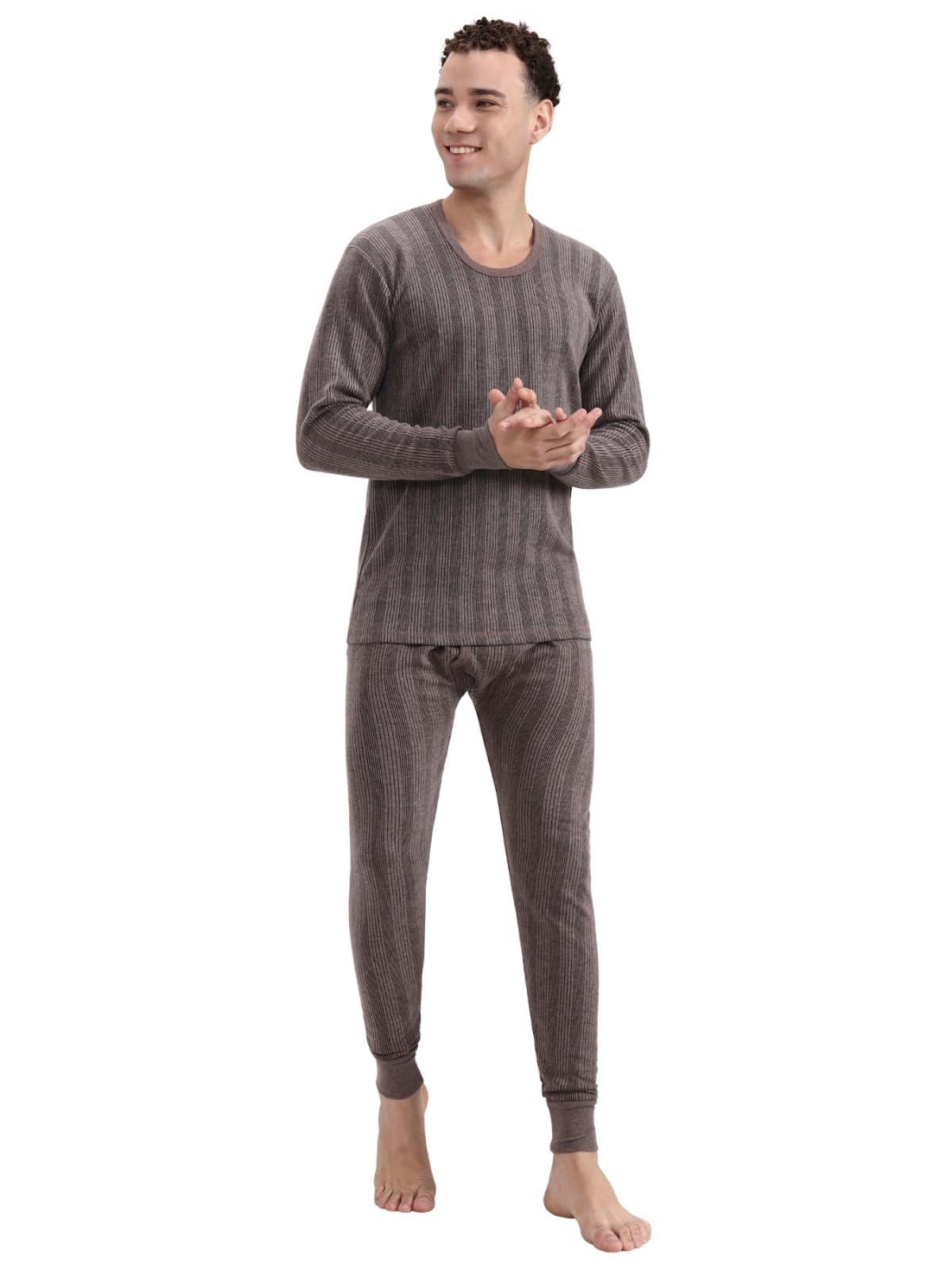 zeffit Men Cotton Blend Full Sleeve Round Neck Thermal Suit (Top & Bottom)-picture-38
