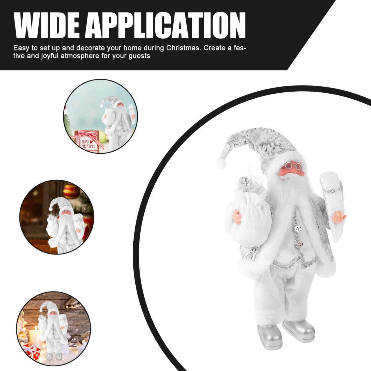 HOMSFOU Figura di Babbo Natale di Natale in plastica Statua in piedi Statua tradizionale di Natale Figurine Desktop Ornamento per le vacanze invernali Bomboniere di Natale