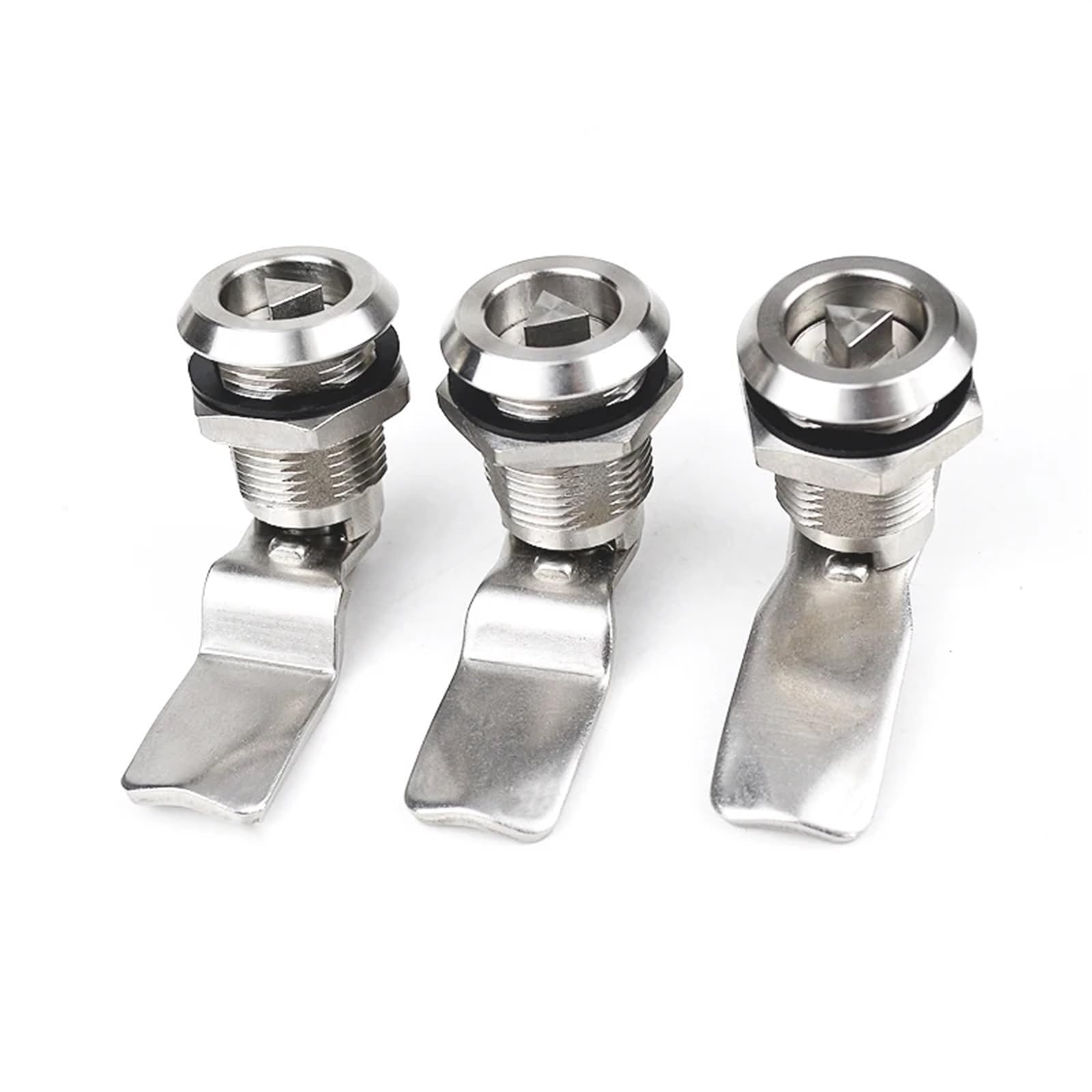 Cylinder Lock Stainless Steel Straight Tongue Curved Tongue Extended Triangular Lock GH=30mm 1Pcs(BH7)