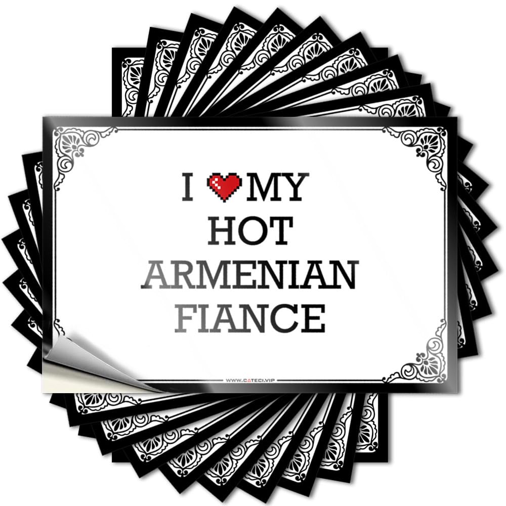 I Love My Hot Armenian Fiance Tattoos Outdoor Decorations for Patio | Summer Cover Removable Decal Pack(12X18CM)