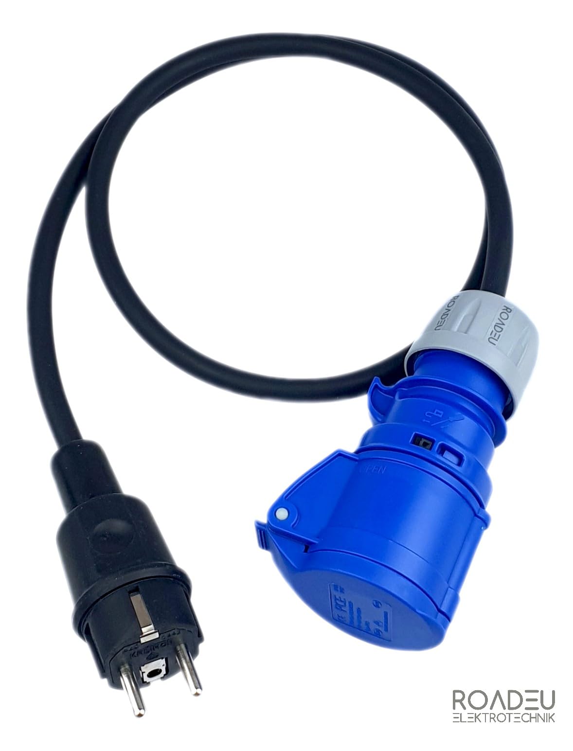RoadEu – Adattatore da spina 230V a presa CEE 16A 3 poli – Cavo 5m 3x2,5mm² – IP44 – Ideale per camper, campeggio, barca, officina, uso esterno