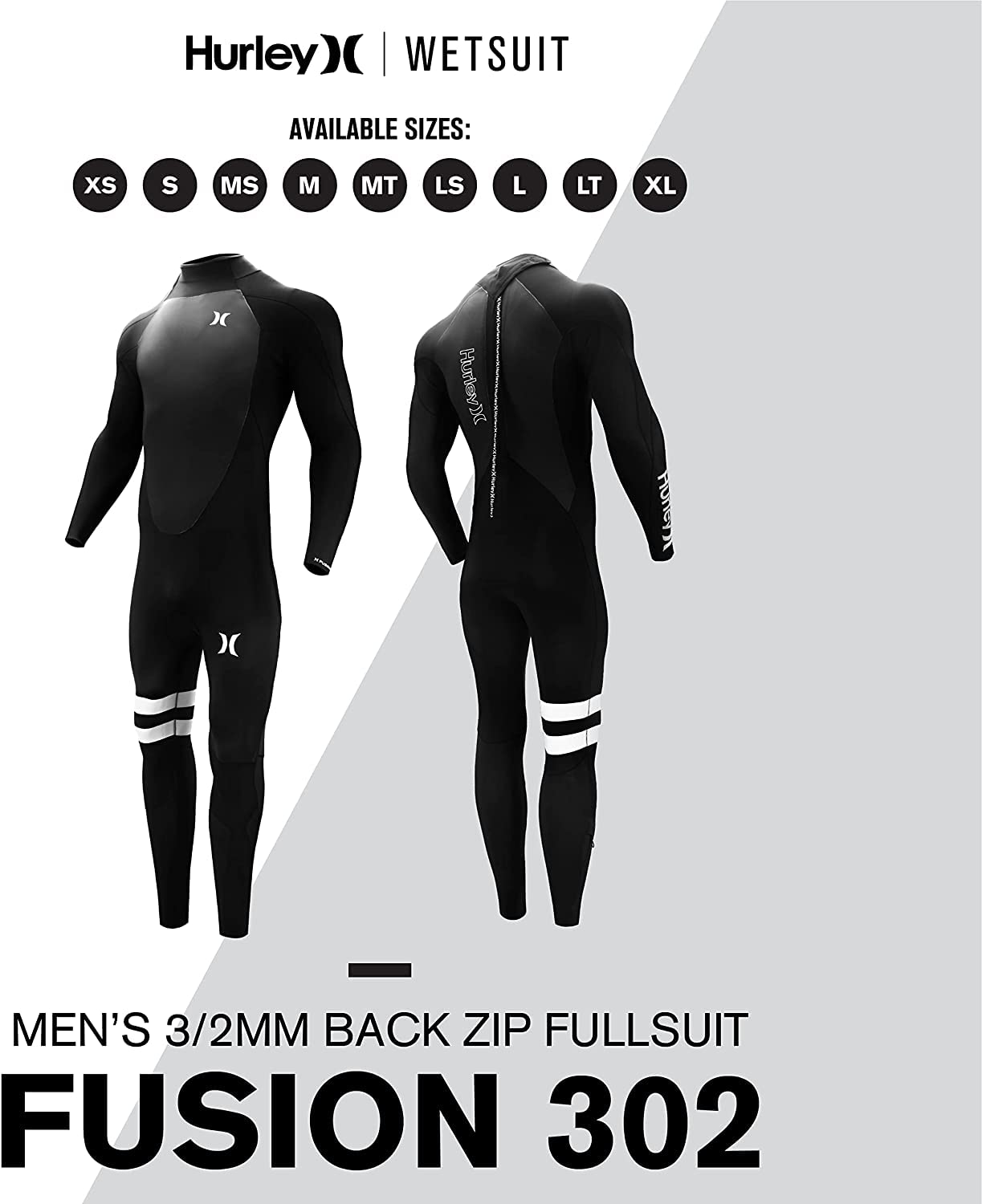 Amazon.com: Hurley Mens Wetsuit - Fusion 302 3/2MM Long Sleeve 