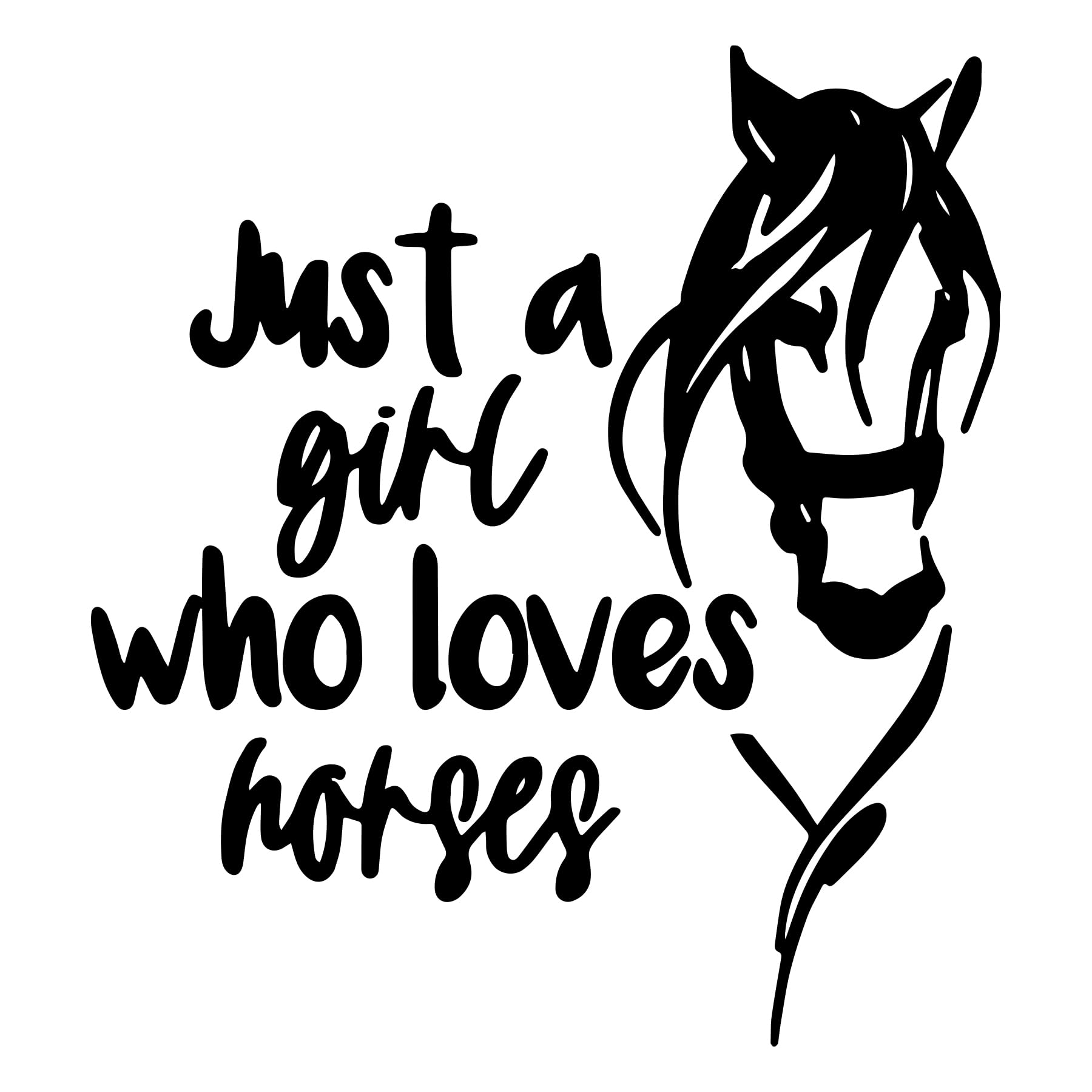 Calcomanía Just a Girl Who Loves Horses en vinilo de alta calidad y larga duración 1