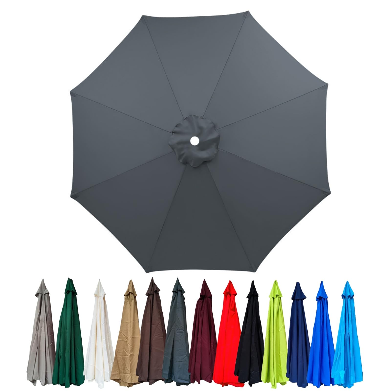 2m-3m Replacement Parasol Canopy, Umbrella Replacement Fabric, Garden Umbrella Replacement Cover, Outdoor Replacement Fabric, 6/8 Arms, replacement parasol fabric cover for Garden Umbrella