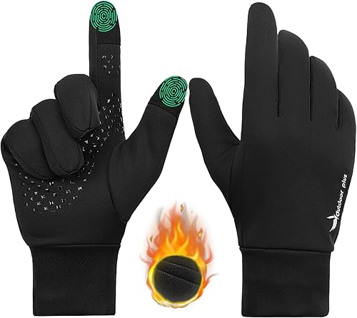 outdoor plus Guantes de correr para hombres y mujeres, guantes térmicos para pantalla táctil, guantes de conducción para senderismo, ciclismo,