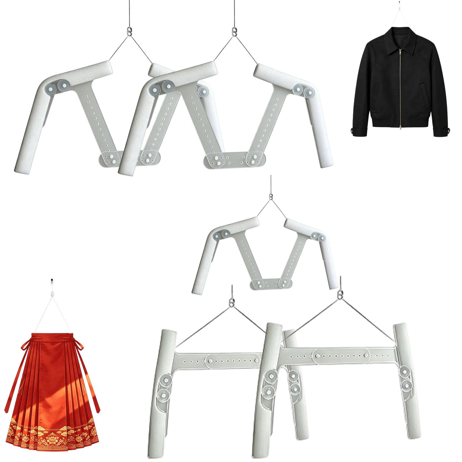 sunbiaouk Invisible Clothing Mannequin Hanger, 5 pcs Pants Hangers, Photography Shows Model Torso for Retail, Boutique, Photography Shows