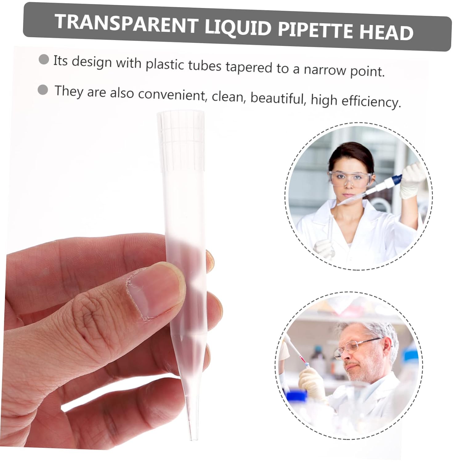 PRETYZOOM 300Pcs Transparent Pipette Tips for Liquid Transfer Pipettor Nozzle for Laboratory Analysis Minimized Liquid Retention for Optimal Sample Yield