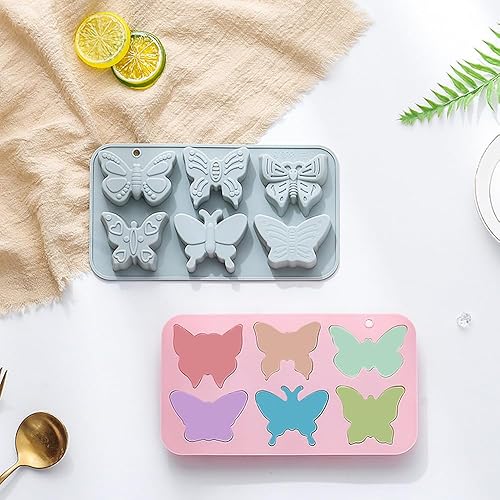Miniatura 4 de Paquete de 2 moldes de silicona con forma de mariposa, bandeja de molde para hornear con temática de mariposa 3D, herramienta de hornear para pastel
