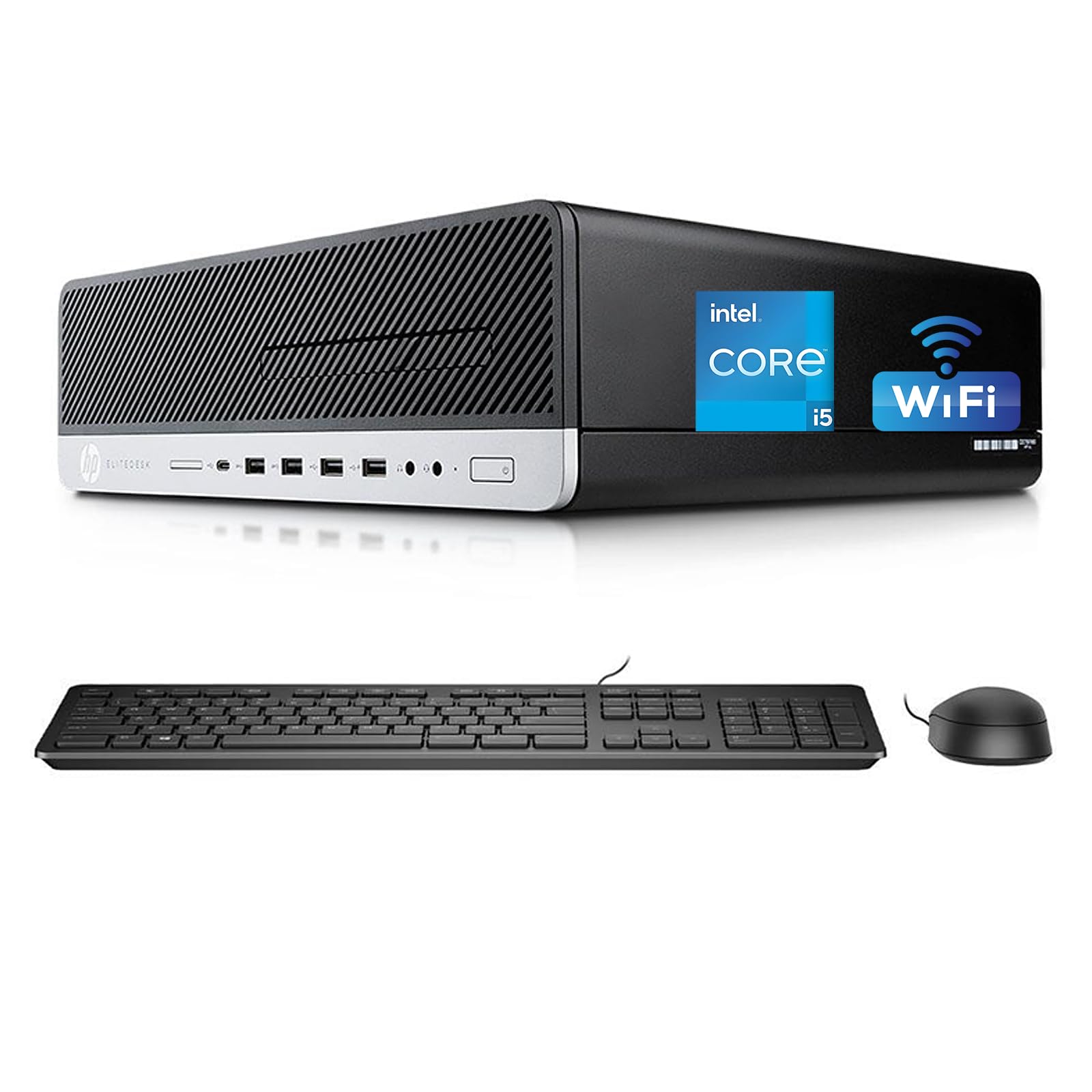 HP EliteDesk 800 G3 SFF Desktop Computer PC, Intel Core i5-6600, 8 GB RAM, SSD da 256 GB, WiFi, Bluetooth, tastiera US QWERTY Windows, 11 Pro (ricondizionato)