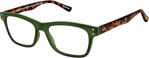 Scojo New York Bookman - Lentes de lectura con luz azul, hechos a mano, resistentes a los arañazos, para mujeres y hombres, color verde Tienda