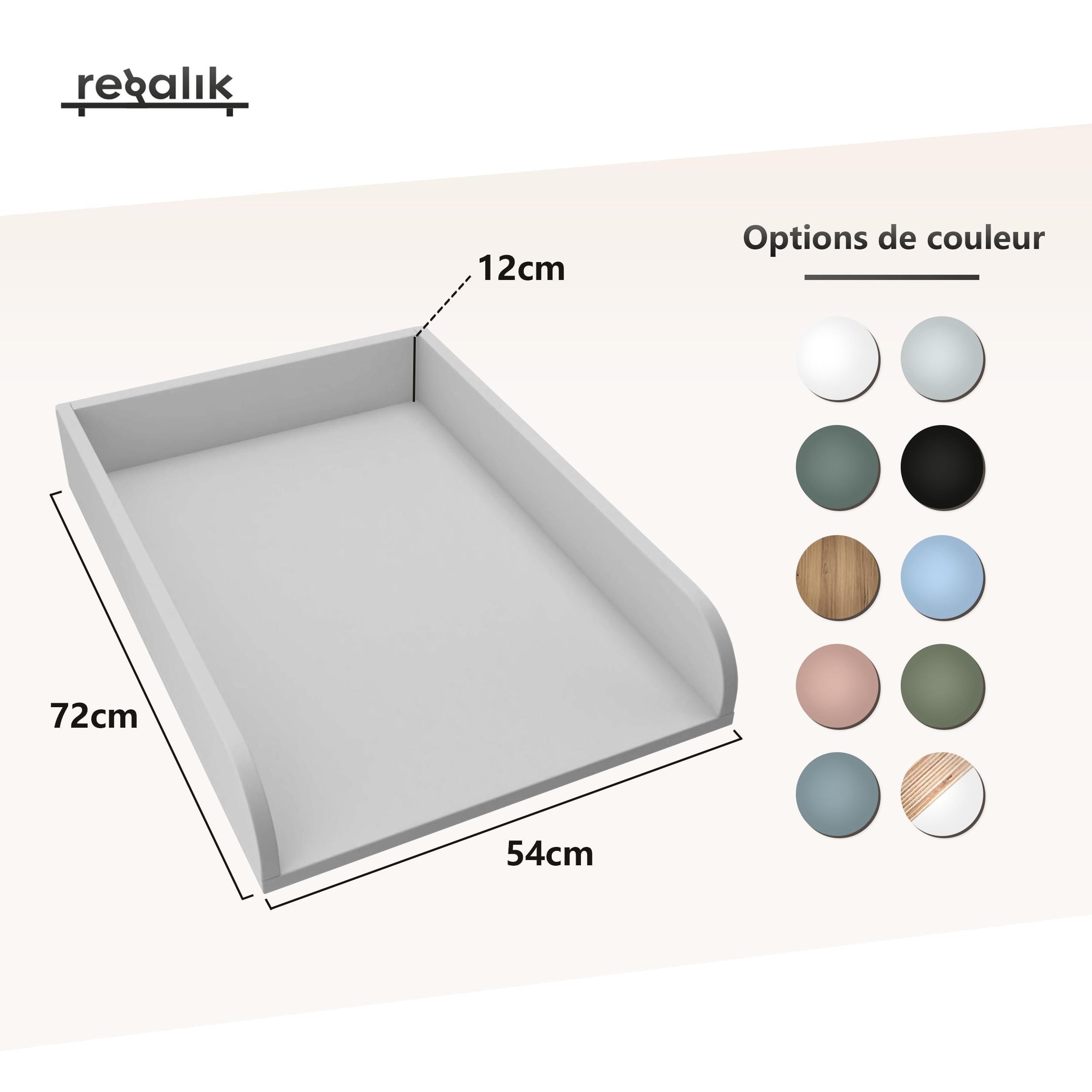 Plan à Langer Universal 72 cm x 54 cm Chêne Amovible