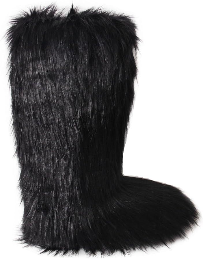 Amazon.com | Gegefur Women's Furry Fluffy Boot Faux Fur Long Snow