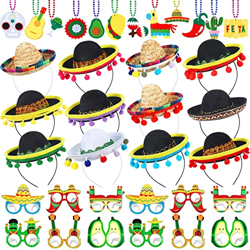 Bandeaux sombrero Cinco De Mayo et accessoires fiesta en lot de 36 pour animer vos soirées d'été