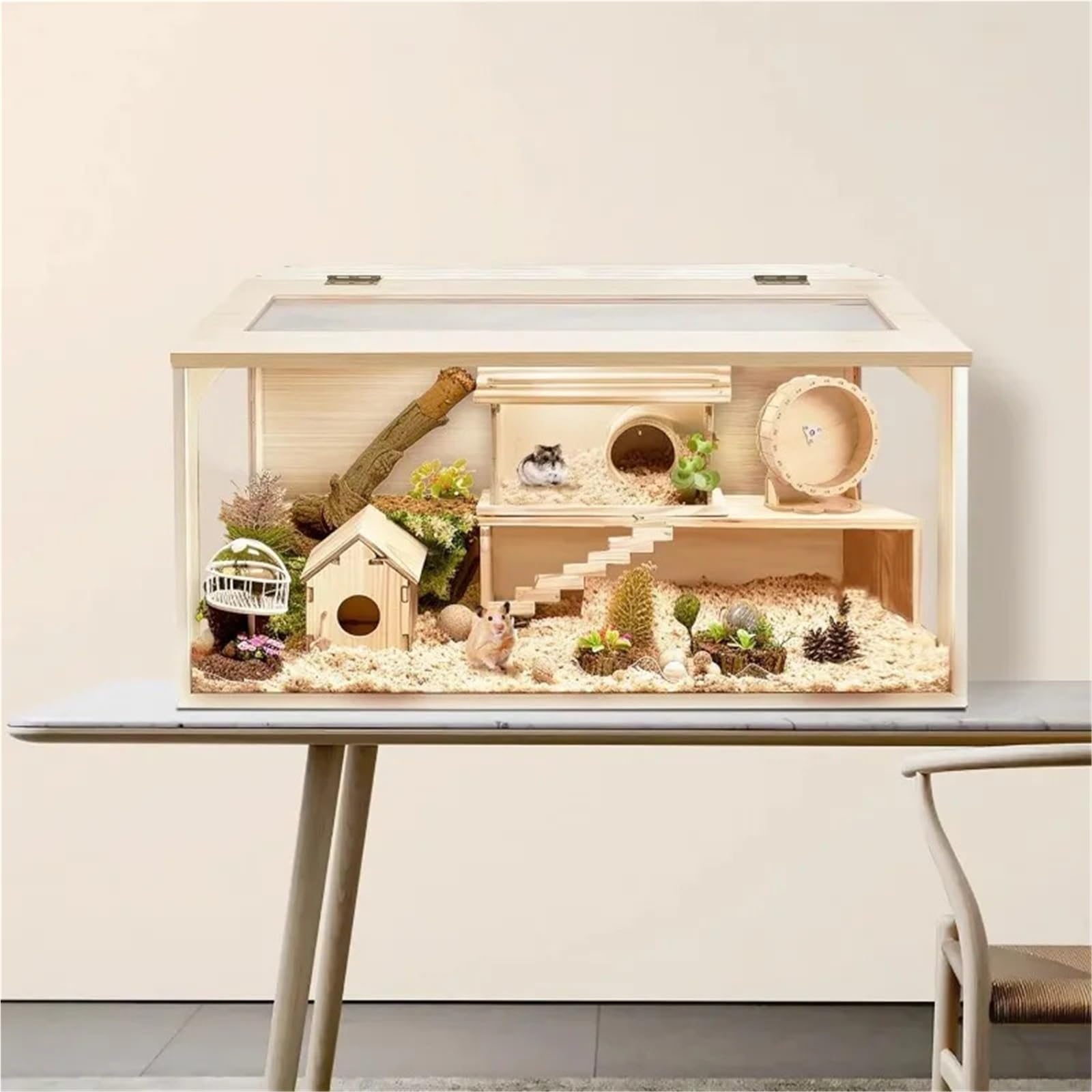 Hamsterkäfig Große Meerschweinchen-Chinchilla-Hamster-Lebensräume, vollständig transparente Kleintierkäfige for den Hausbau von Hamstern