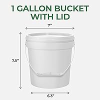 Vista 7 de EconoHome Cubo de plástico redondo de grado alimentario de 1 galón - Recipientes de almacenamiento de alimentos tipo deli con tapas ideales