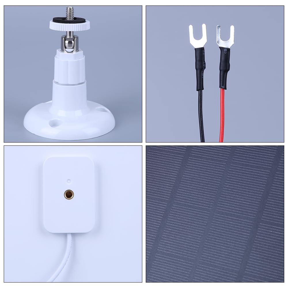 Panneau de charge solaire étanche 4 W 5 V Support réglable à 360° avec câble de charge de 2,9 m pour sonnette vidéo Ring 4/3/2