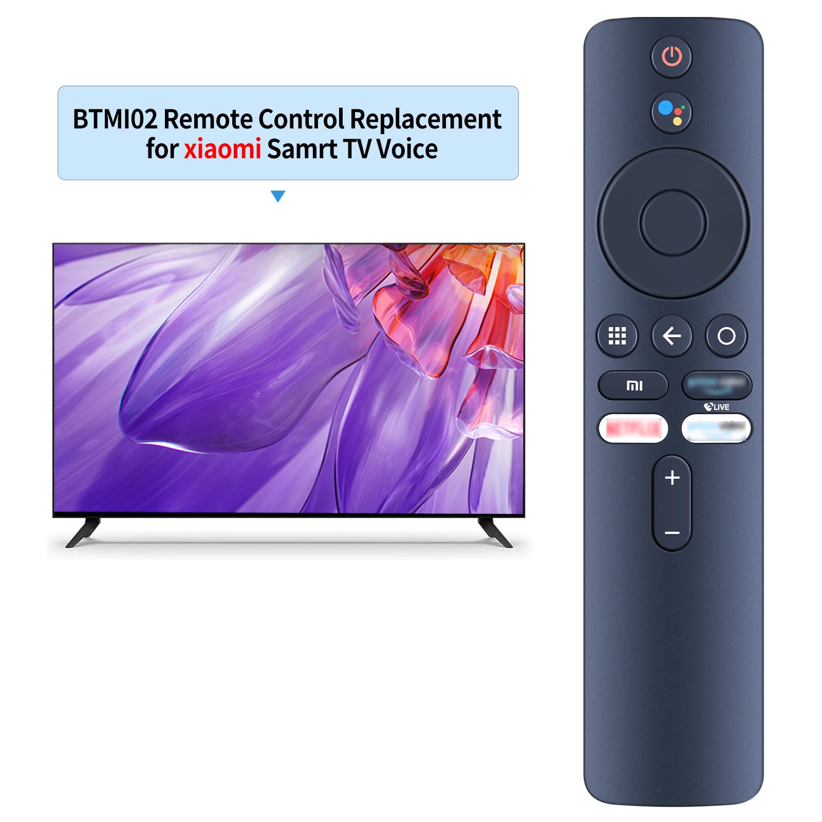 Voice Remote Control BT-MI02 Fit for Xiaomi MI Box 3/4K Android TV, Compatible with Xiaomi MI TV Stick/Box XMRM-006 XMRM-00A XMRM-M8 - Image 2