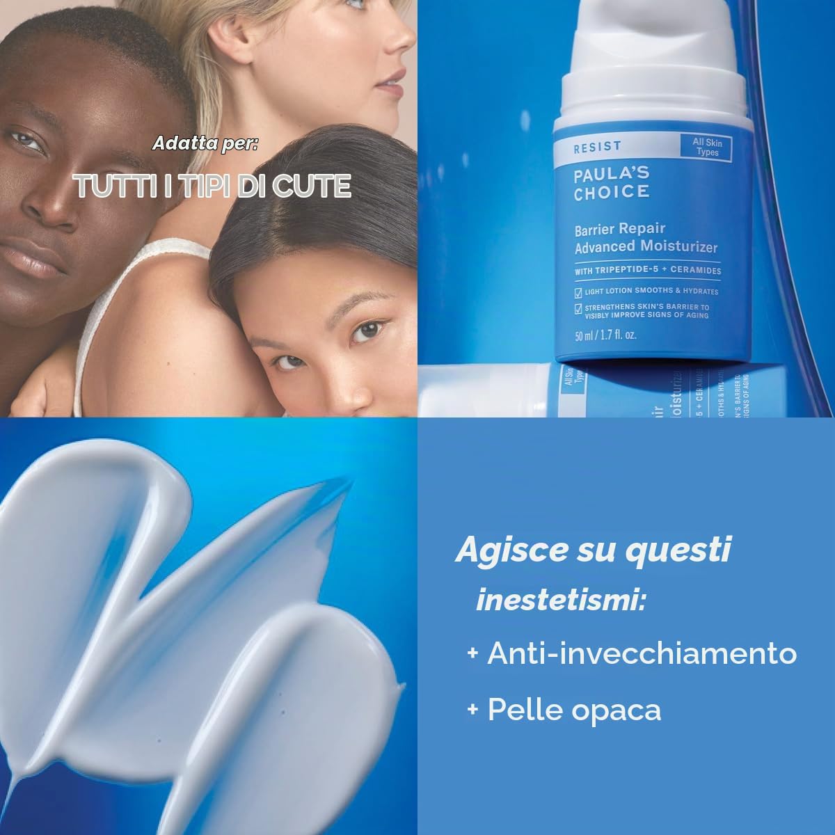 Paula's Choice Advanced Crema Notte, Rafforza e Leviga la Pelle, 50 ml | Anti-Age Crema Viso - Crema Leggera - Rinforza e Leviga - Favorisce L'elasticità Per Una Pelle Più Soda - con Ceramidi