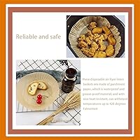 Vista 6 de 100 forros de papel desechables para freidora de aire, forros de papel pergamino antiadherentes desechables, forros para freidora de aire