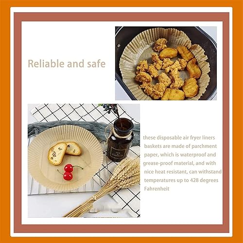 Miniatura 6 de 100 forros de papel desechables para freidora de aire, forros de papel pergamino antiadherentes desechables, forros para freidora de aire para