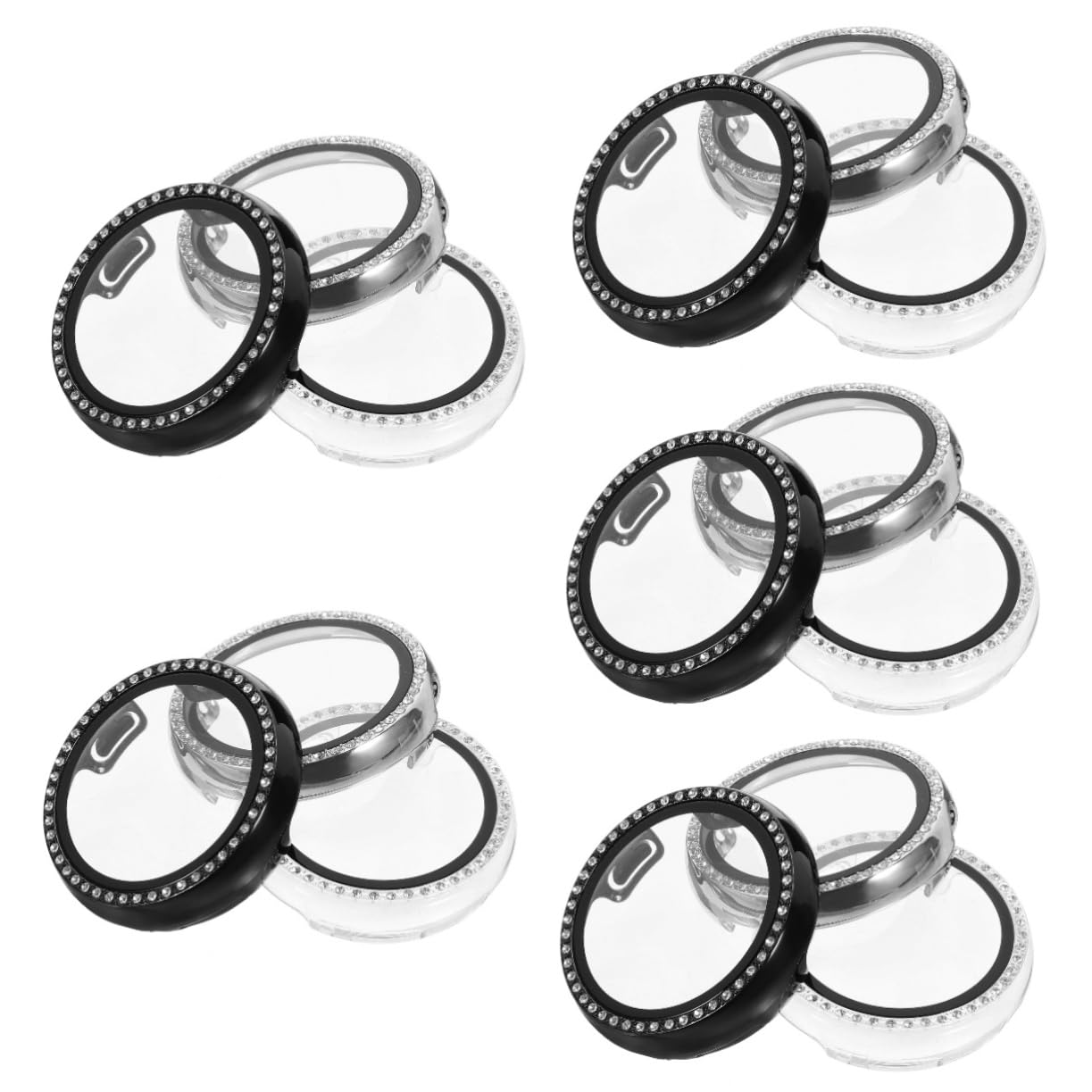 HOMSFOU Lot De 5 Coques De Montre Intégrées en Strass pour Montre Connectée Légères Et Robustes 3 X 5 Pièces