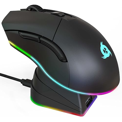 KLIM Blaze Pro Wireless Gaming Mouse, with Charging Dock RGB, Rechargeable