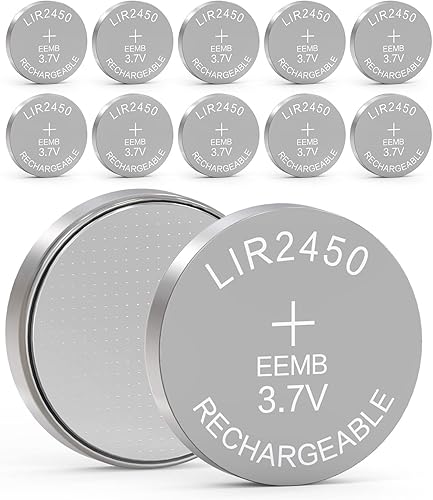 Miniatura 1 de EEMB 10PCS LIR2450 Batería Recargable 3.7V Litio-ion Moneda Botón Celda Baterías 120mAh