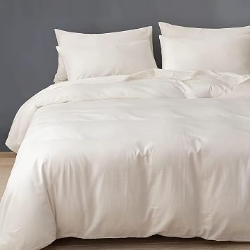 3 Pc Duvet Cover Set Oversized King 100% Egyptian Cotton High Thread Count Quilt Cover 98"x120" Sateen Weave Luxury Hotel Quality Duvet Covers with Zipper Closure & Corner Ties - Ivory