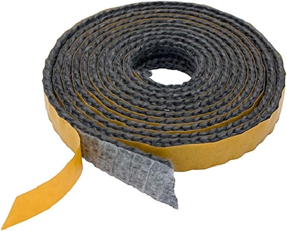 Reeds 10mm Flat Stove Rope Self Adhesive Black Glass Seal Stove Fire Rope 10mm Wide 1 Metre Length