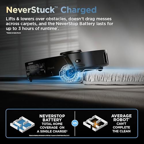 Shark Robot Vacuum & Mop Combo, PowerDetect ThermaCharged NeverTouch Pro, Self-Emptying, Self-Refill with Heated Mop Cleaning, 60-Day Capacity,30-Day Tank, 6 Power Detect Technologies, Black, RV2920XE - Image 4
