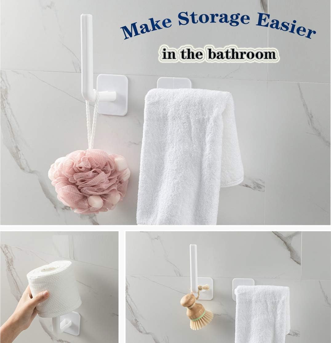 Wantong Large Adhesive Hooks Heavy Duty for Hanging,4pack 20lb White (Self Adhesive Utility Hooks for Hanging Coats Towels Cups Keys Almost Anything) : Home & Kitchen