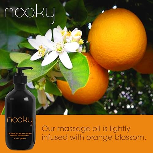 Miniatura 5 de Aceite de masaje flor de naranja de Nooky Con Jojoba y aceites esenciales. Para un masaje sensual, 16 oz