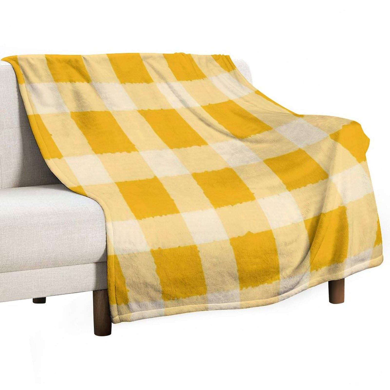 Couverture douce pour enfants plaid jaune respirant lit adolescent 101x127cm